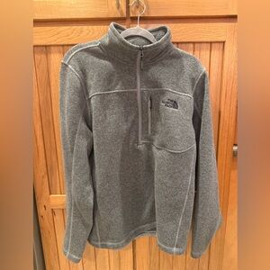 The North Face Heather Gray Fleece Half-Zip Pullover